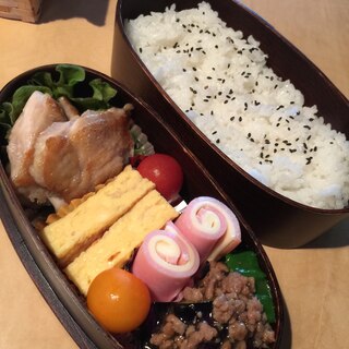 今日のパパのお弁当！鶏肉のグリル弁当